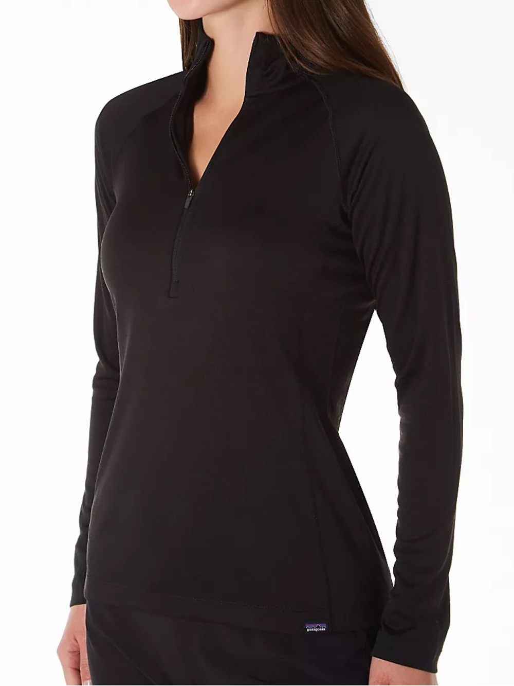 Patagonia Capilene Midweight Womens Medium Black 1/4 Zip Base GUC